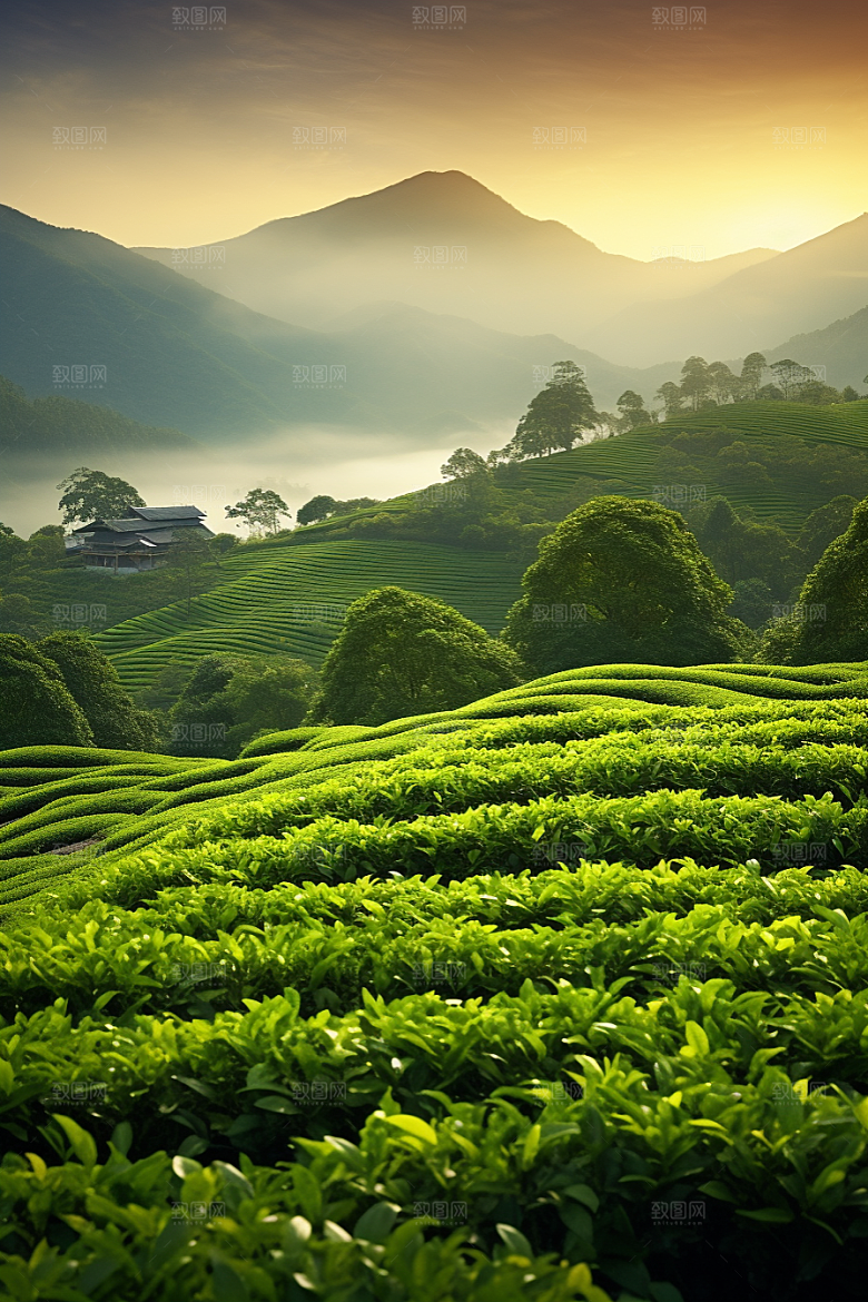 茶叶清新自然摄影图
