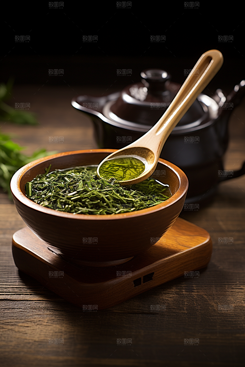茶叶自然春茶摄影图