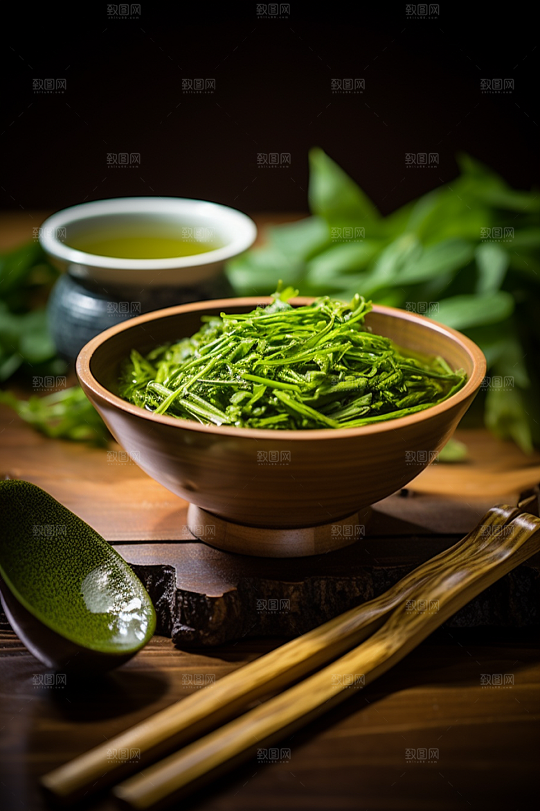 茶叶采茶清新摄影图