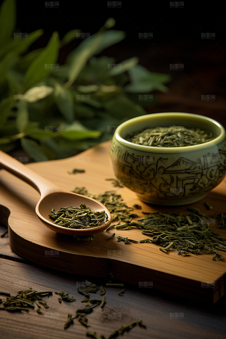 茶叶清新雨前龙井摄影图