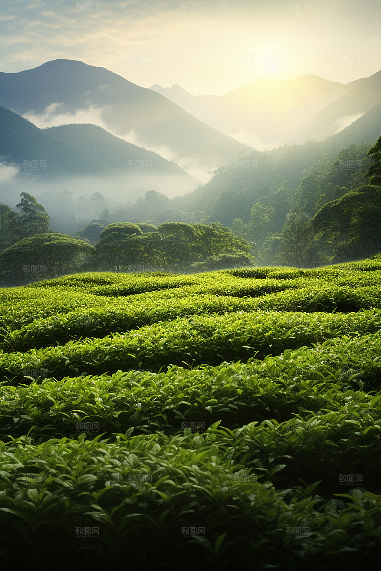 茶叶清明谷雨茶树摄影图