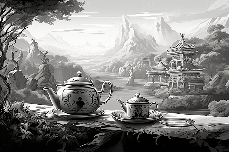 茶园雕刻传统铜版画