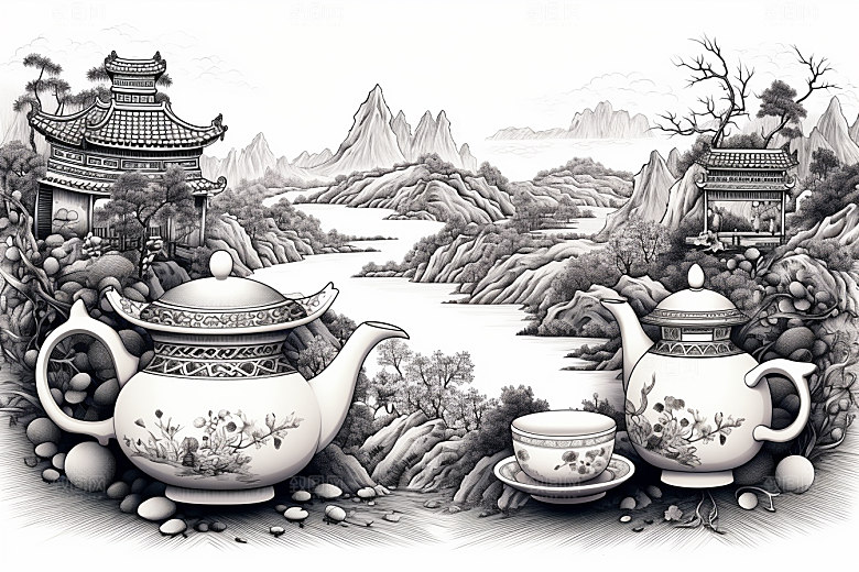 茶园传统雕刻铜版画