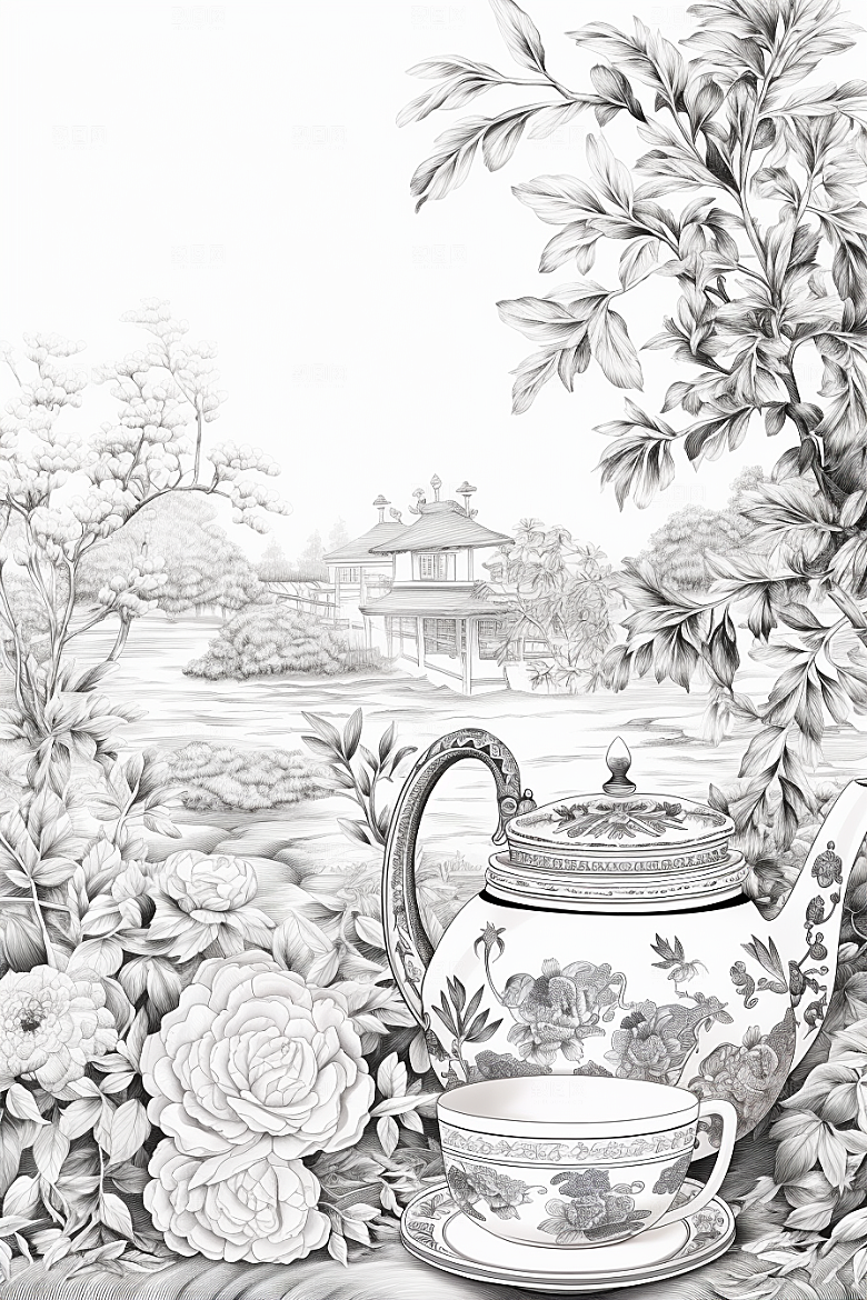 茶园传统雕刻铜版画