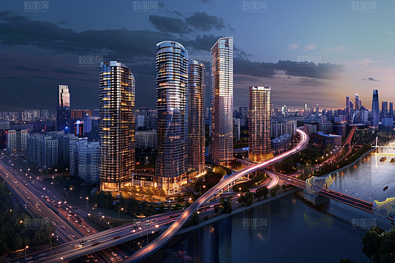 城市航拍高清建筑摄影图