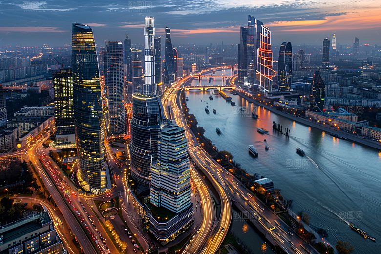 城市航拍地标建筑摄影图