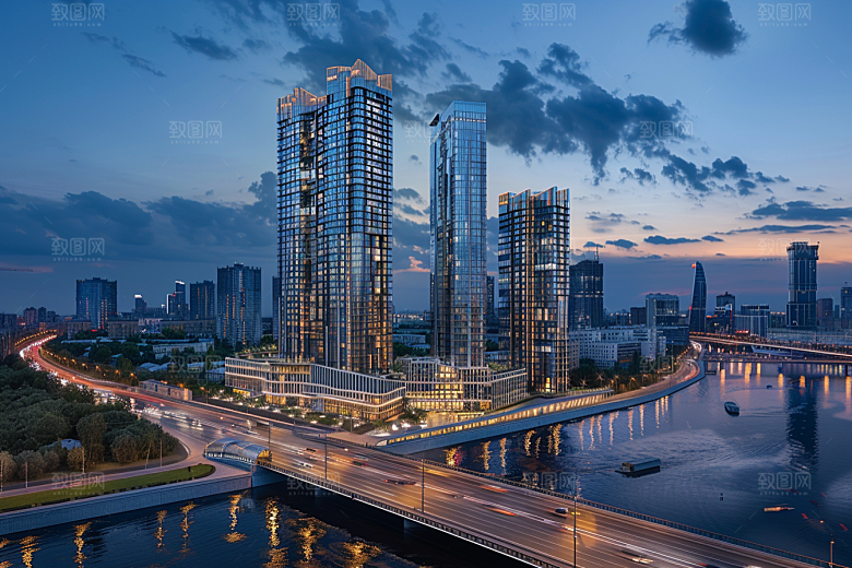 城市航拍建筑高清摄影图