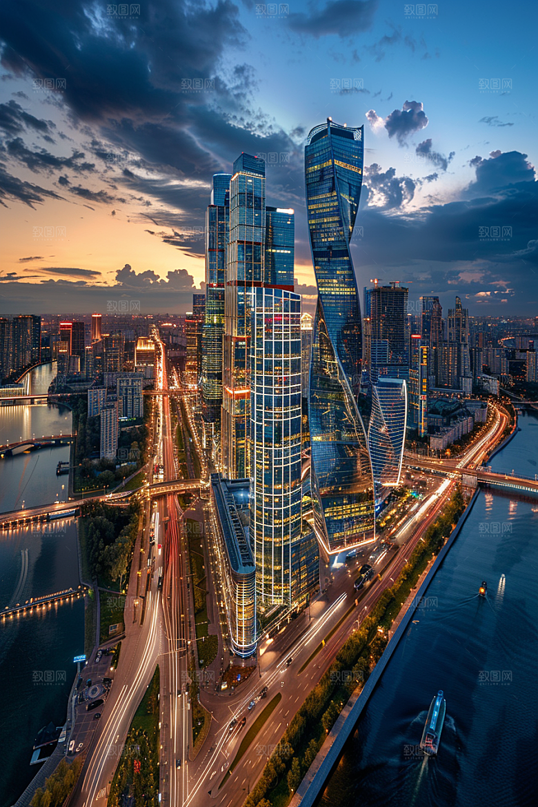 城市航拍建筑时尚摄影图