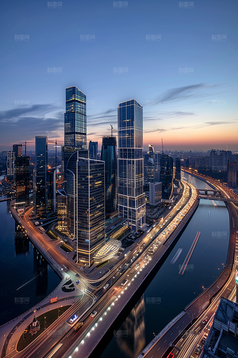 城市航拍建筑地标摄影图