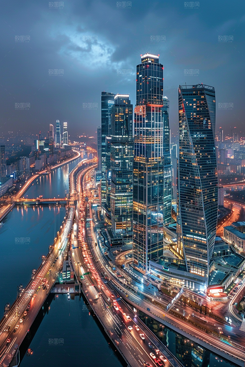 城市航拍地标时尚摄影图
