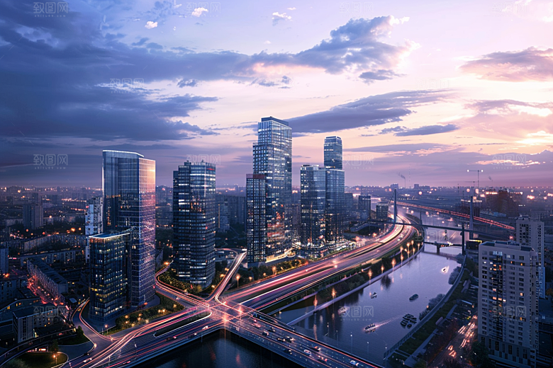 城市航拍建筑地标摄影图