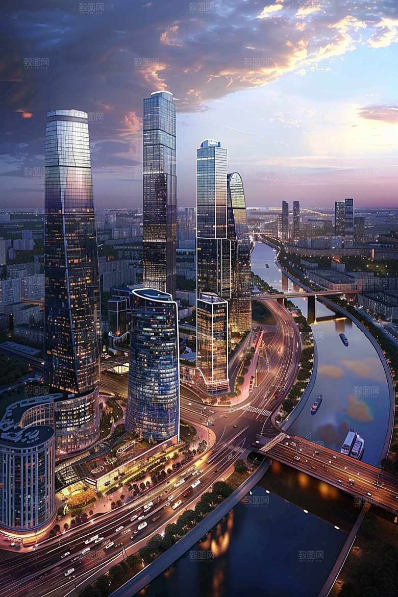城市航拍建筑高清摄影图