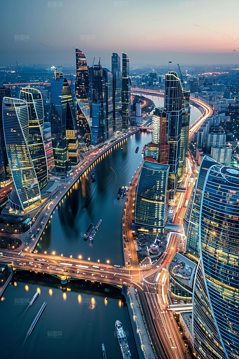 城市航拍摩登都市高清摄影图