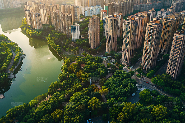城市航拍建筑繁华摄影图