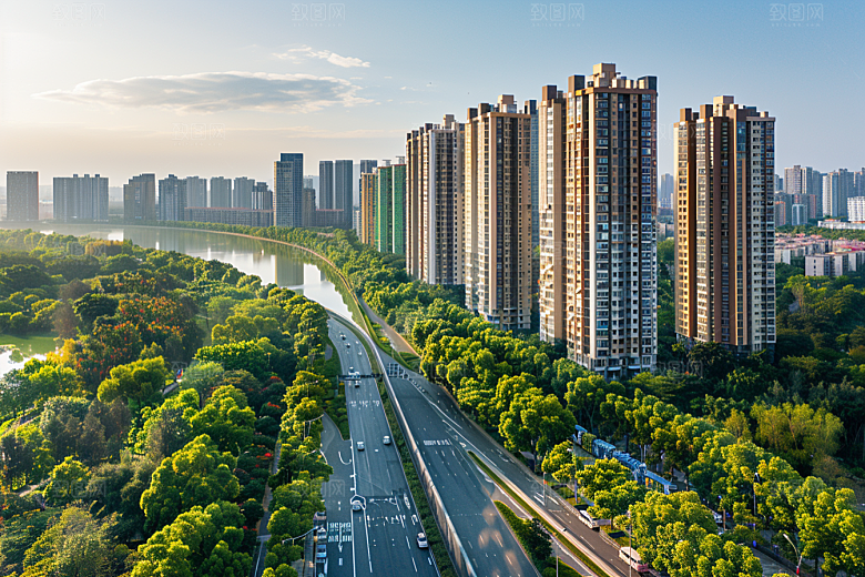 城市航拍高清建筑摄影图