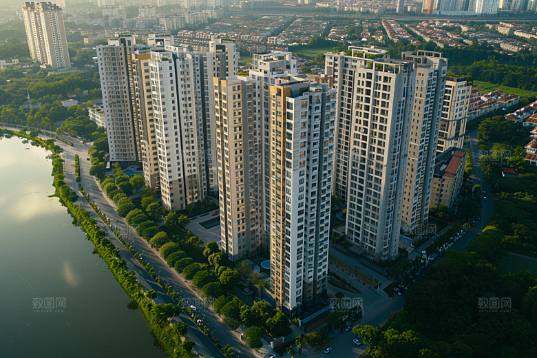 城市航拍建筑地标摄影图