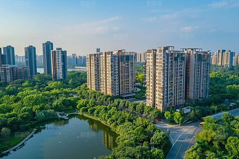 城市航拍摩登都市繁华摄影图
