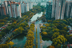 城市航拍楼宇俯拍摄影图