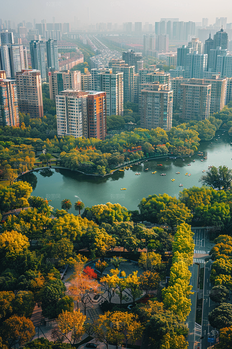 城市航拍繁华俯拍摄影图