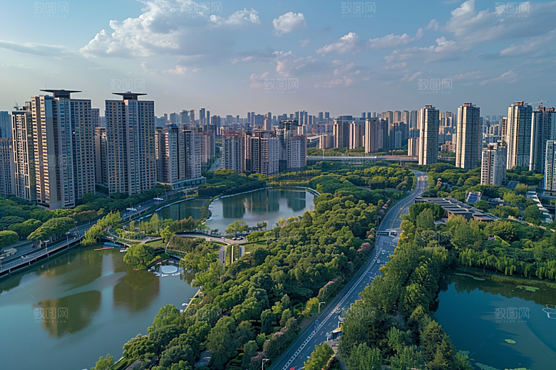 城市航拍高清高楼大厦摄影图