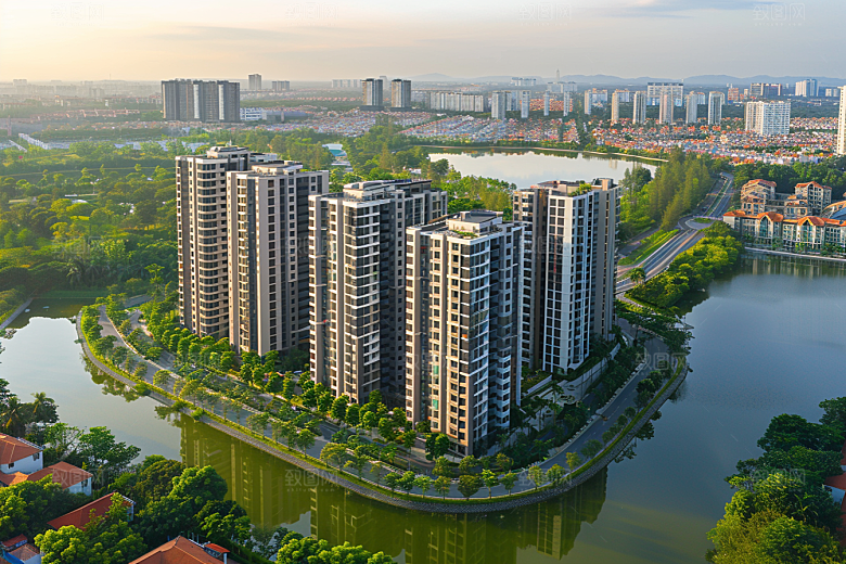 城市航拍高楼大厦地标摄影图