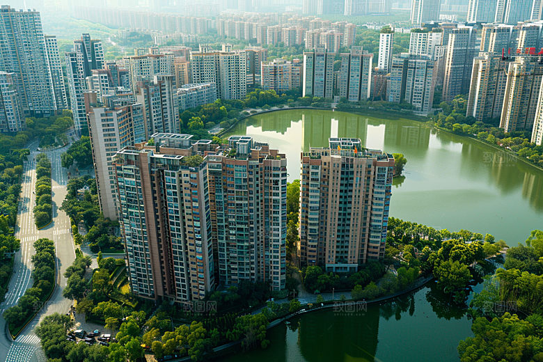 城市航拍高楼大厦建筑摄影图