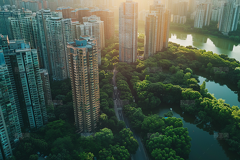 城市航拍建筑时尚摄影图