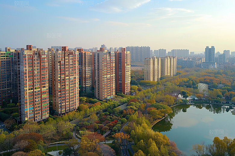 城市航拍地标繁华摄影图