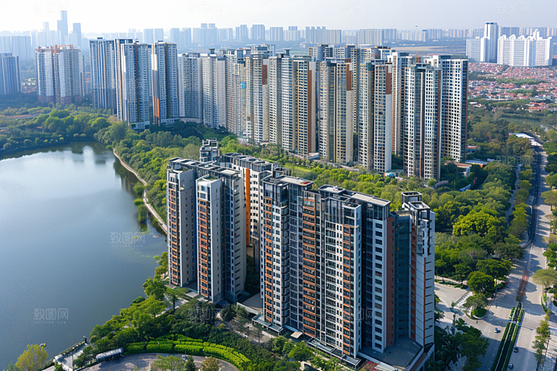 城市航拍时尚地标摄影图