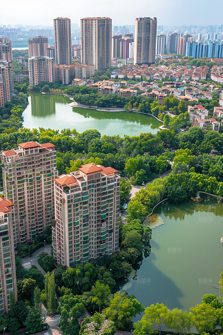城市航拍高清流光溢彩摄影图