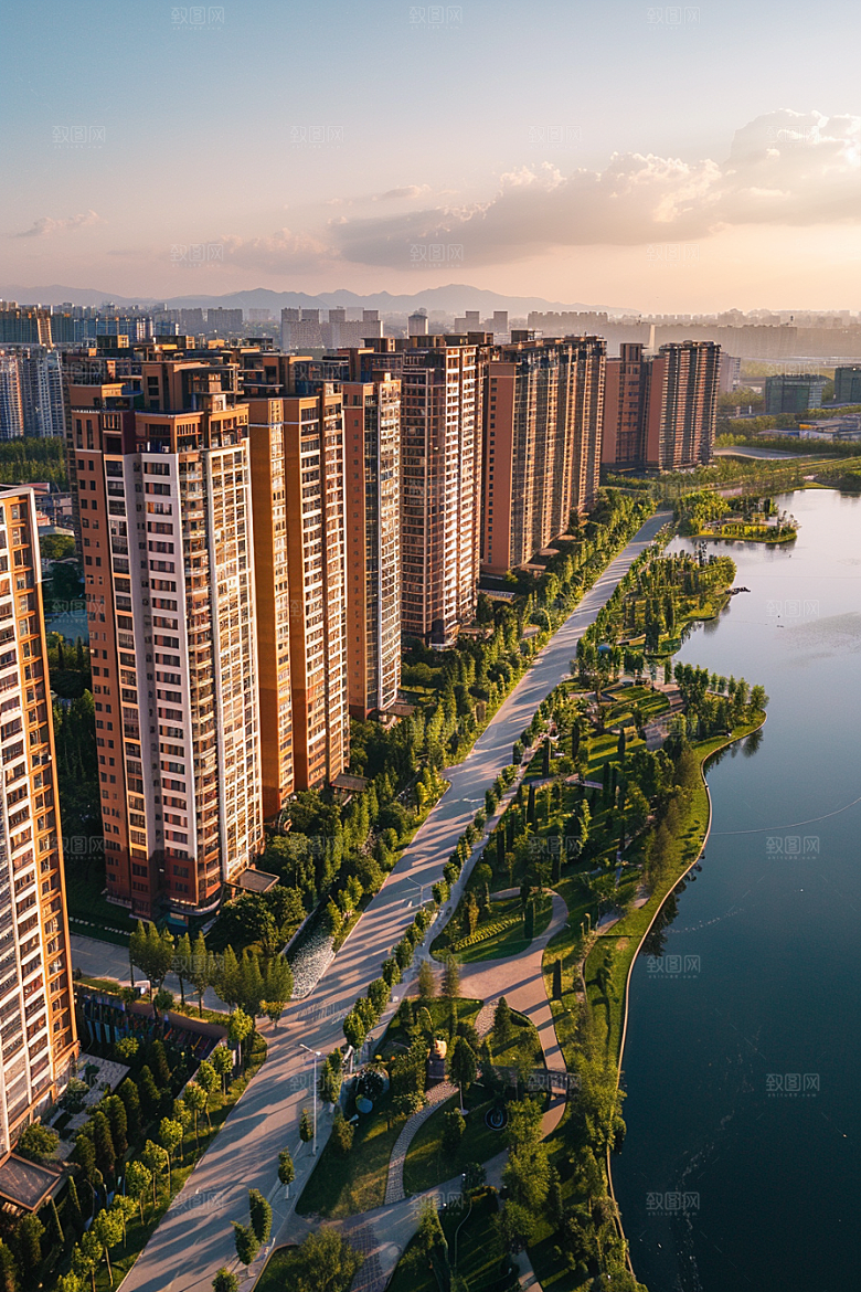 城市航拍楼宇建筑摄影图
