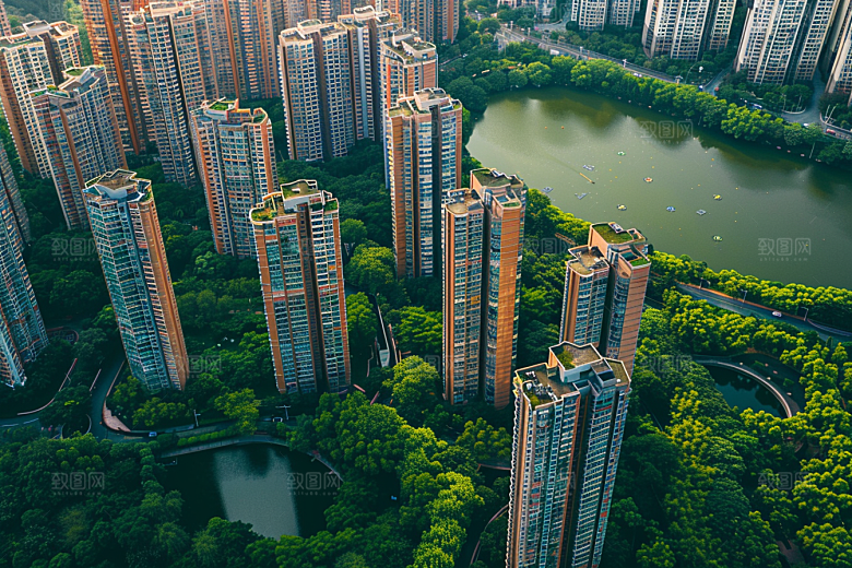 城市航拍摩登都市繁华摄影图