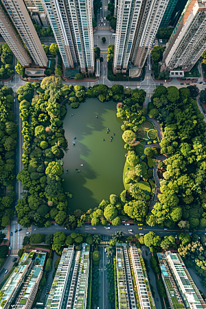 城市航拍建筑地标摄影图