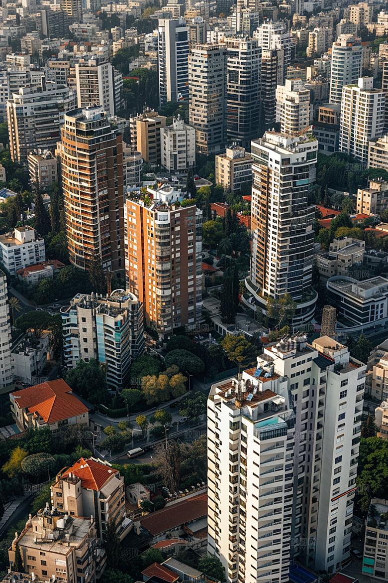 城市航拍繁华建筑摄影图