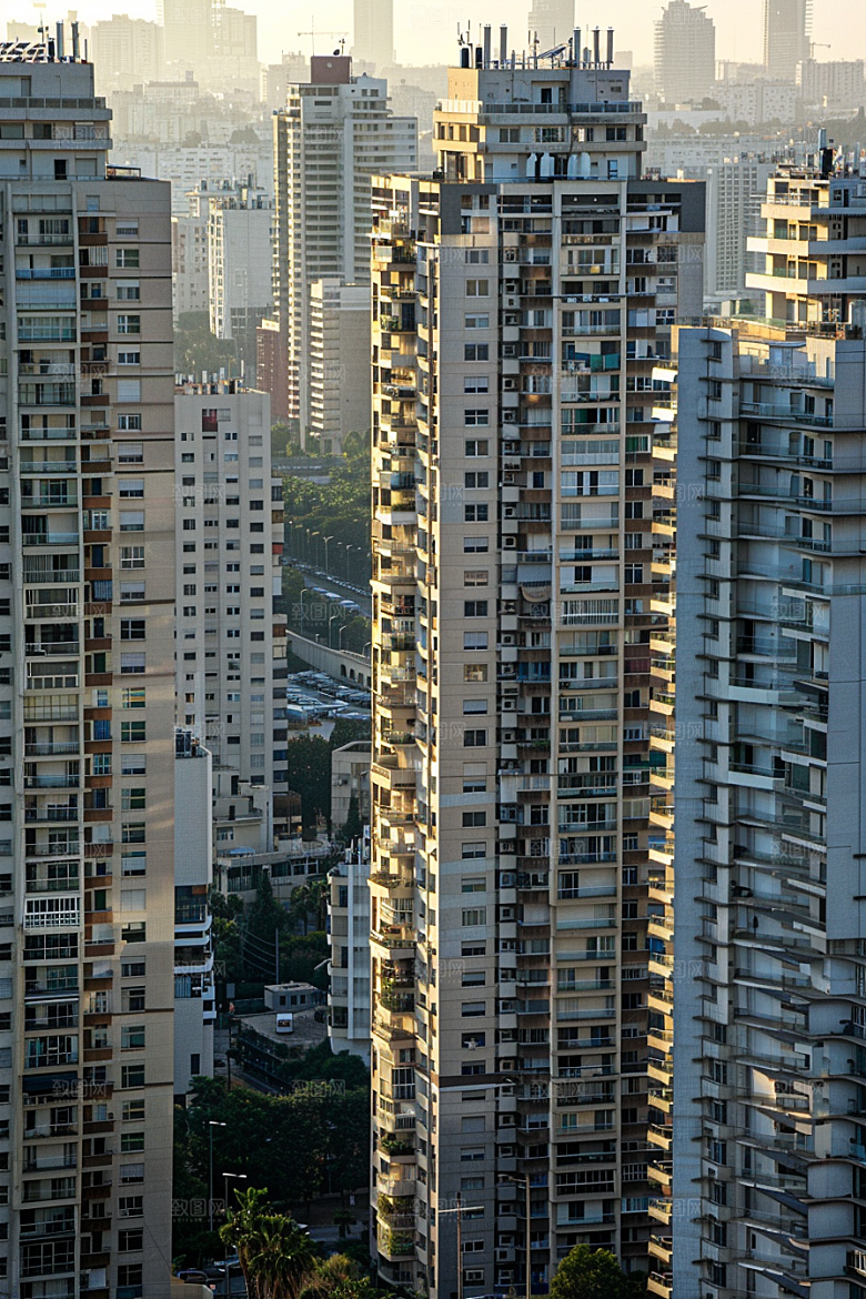 城市航拍摩登都市楼宇摄影图