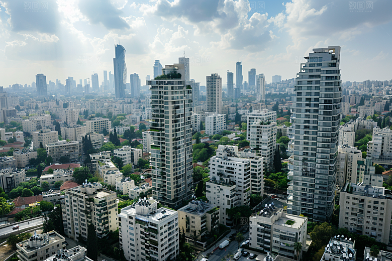 城市航拍摩登都市建筑摄影图