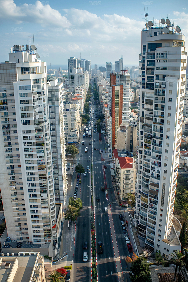 城市航拍摩登都市楼宇摄影图