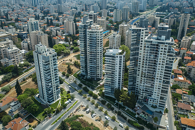 城市航拍时尚建筑摄影图