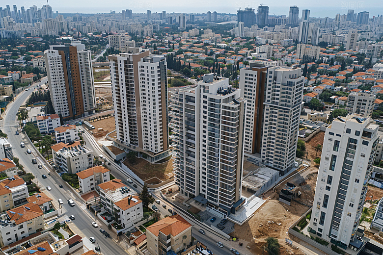 城市航拍摩登都市建筑摄影图