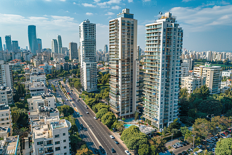 城市航拍俯拍建筑摄影图