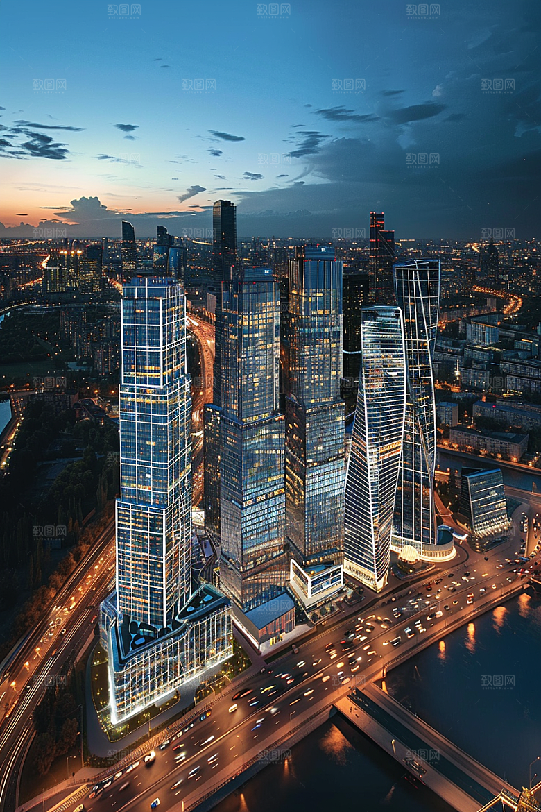 城市航拍摩登都市高清摄影图