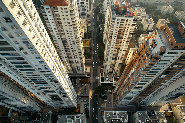 城市航拍俯拍高楼大厦摄影图