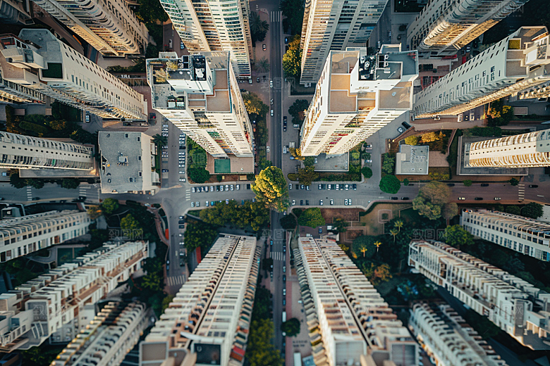 城市航拍俯拍地标摄影图
