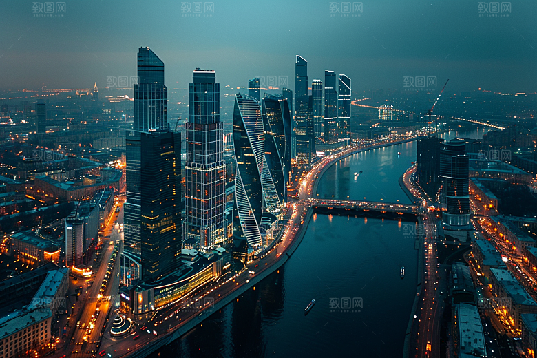 城市航拍地标俯拍摄影图