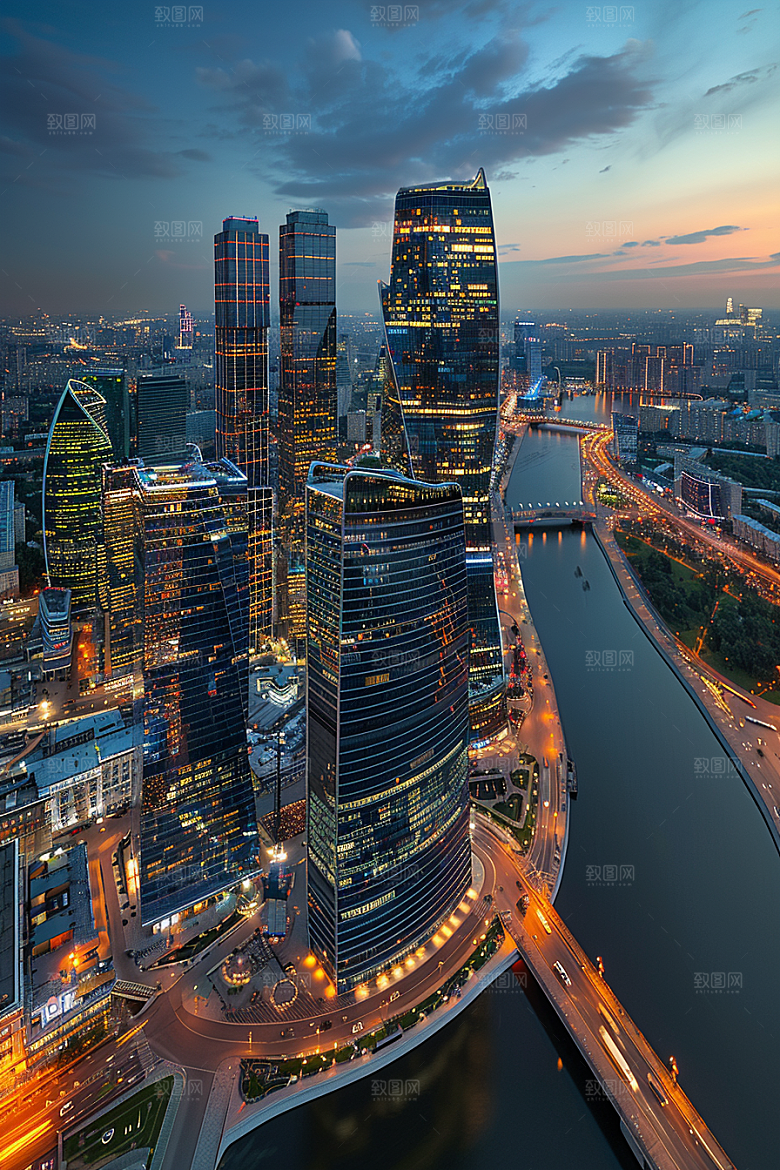 城市航拍地标楼宇摄影图