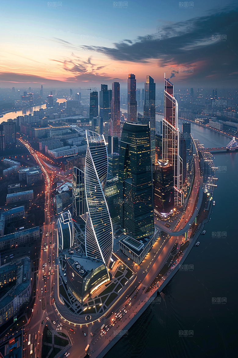 城市航拍楼宇建筑摄影图