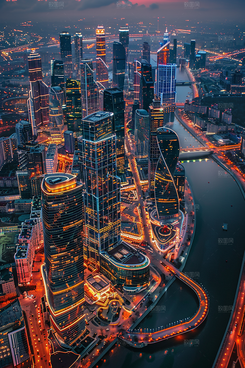 城市航拍建筑高清摄影图