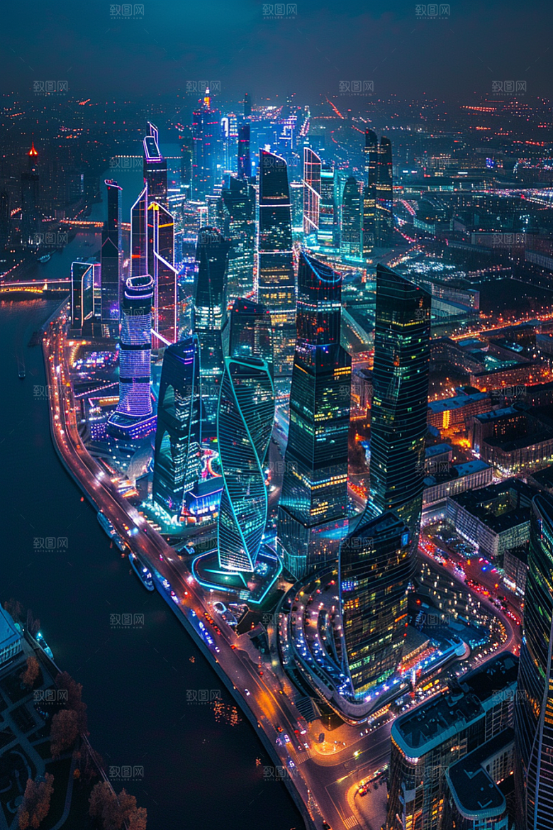 城市航拍繁华高清摄影图