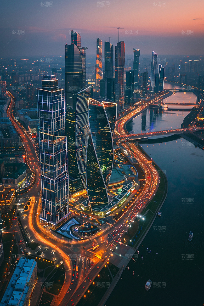 城市航拍俯拍高清摄影图