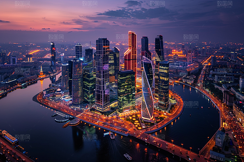 城市航拍楼宇建筑摄影图